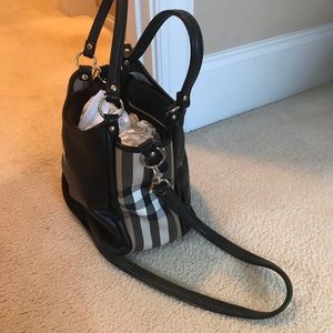 Black purse with plaid sides